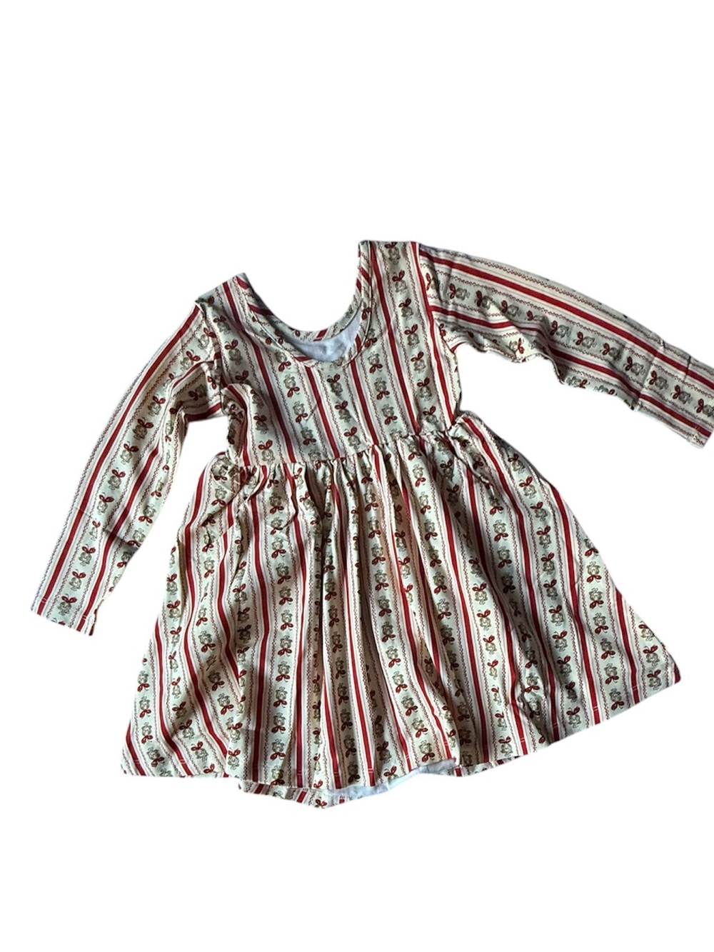 Hanna Andersson Cream and Red Striped Cindy Lou Skater Dress size 100 (4) - Picture 6 of 6